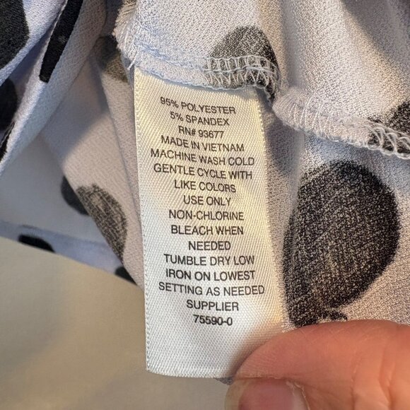 Worthington Womens XXL Polka Dot Bell Sleeve Top Light Purple & Black Work - Picture 4 of 7